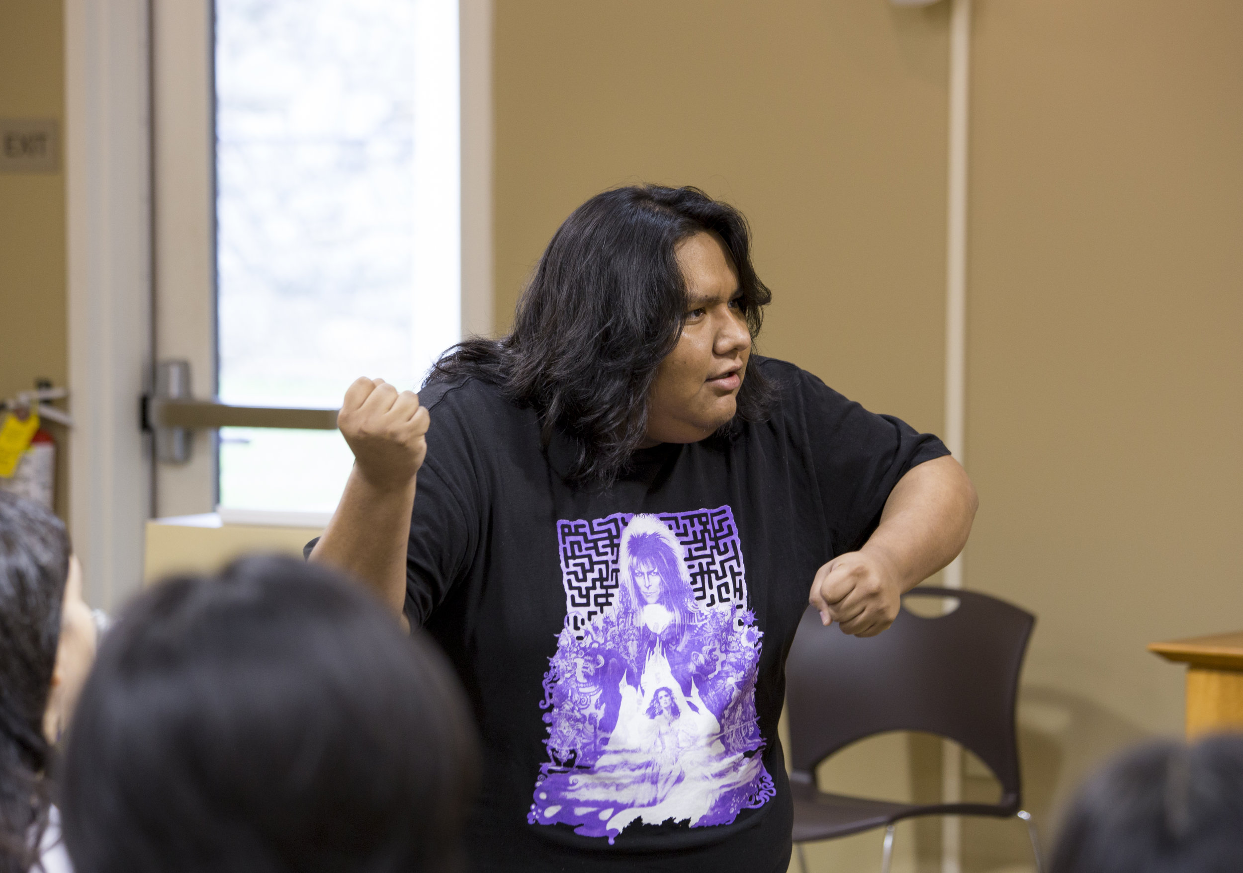  John Tunai, performing an adaption of a traditional Cherokee tale. 