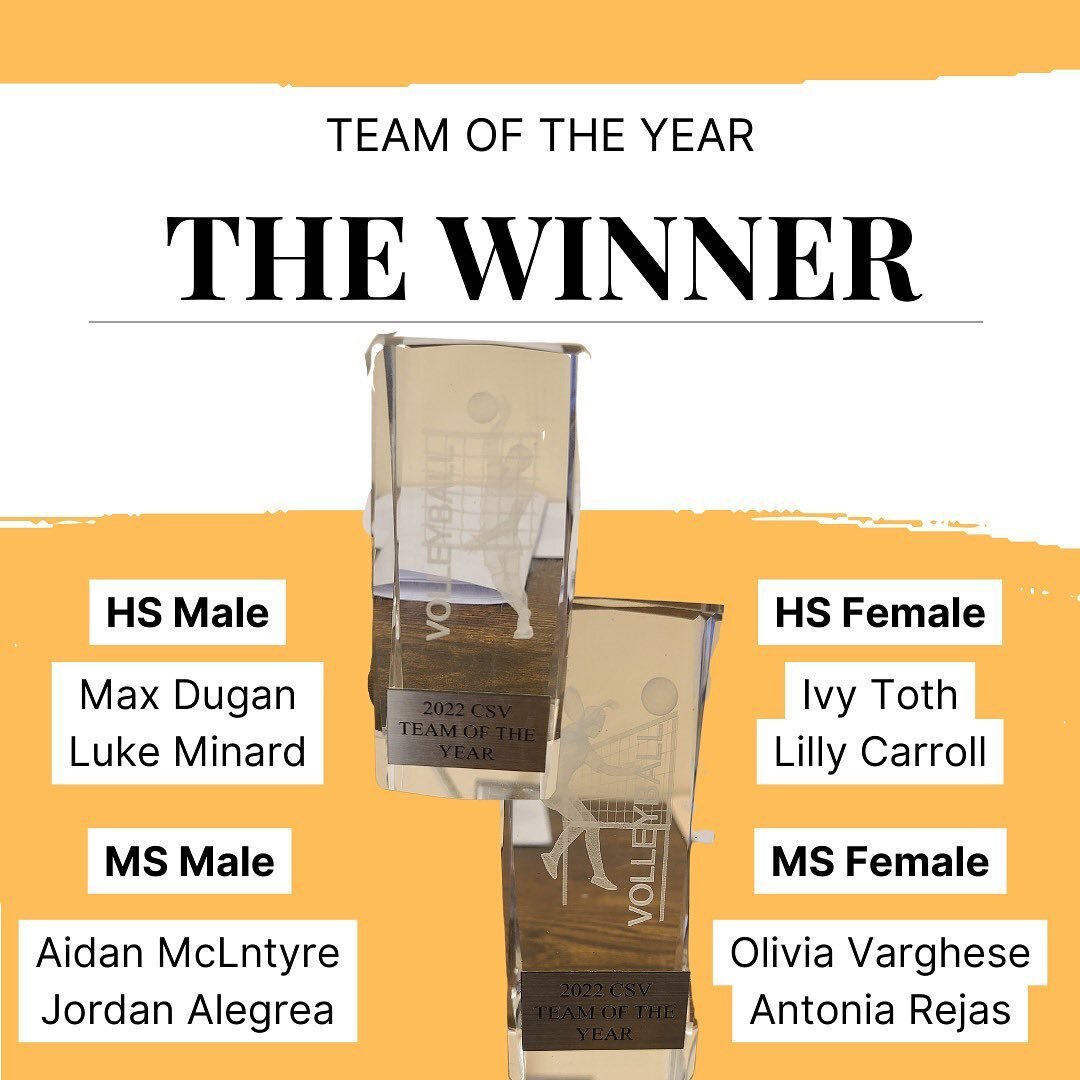 Announcing our 2022 Award Winners!🏆🏅 First up&hellip;. Team of the Year! Congrats to all of our winners!🤩 (don&rsquo;t forget to DM us to get your award!)