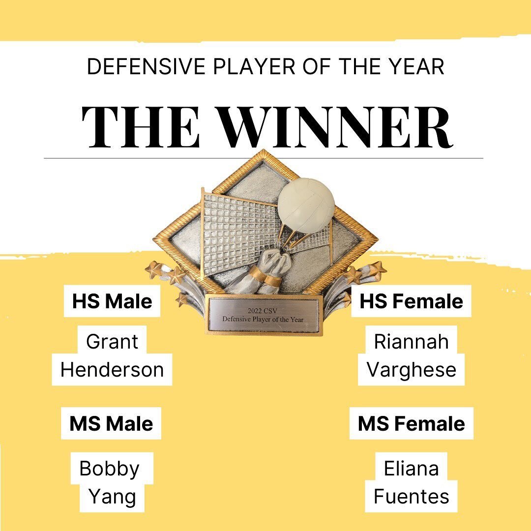 Announcing our 2022 Award Winners!🏆🏅 Now announcing &hellip;. Defensive Player of the Year! Congrats to all of our winners!🤩 (don&rsquo;t forget to DM us to get your award!)