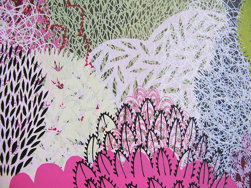 Detail from 'Foliage Series' screen-print, private commission, 2007.
