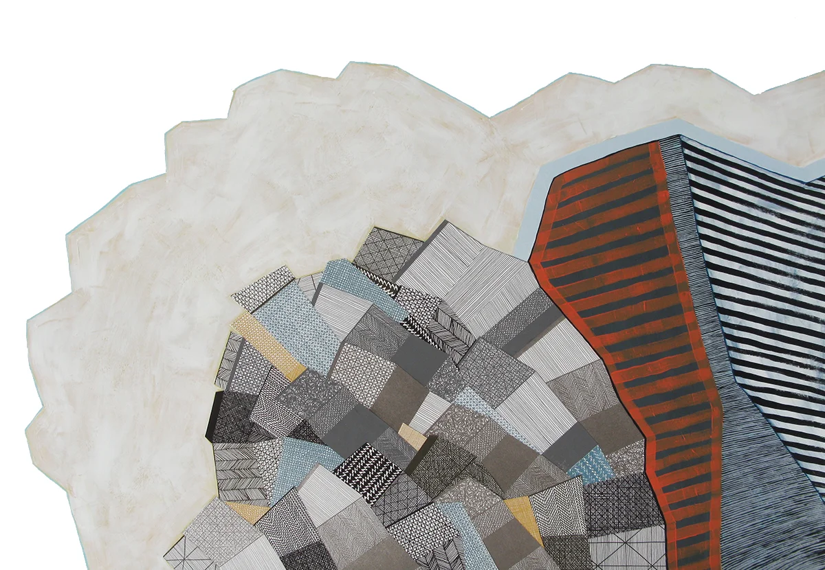 Landscape Series 1 Acrylic paint and screen-printed collage on paper, 85 x 60cm. Exploratory work, 2017.