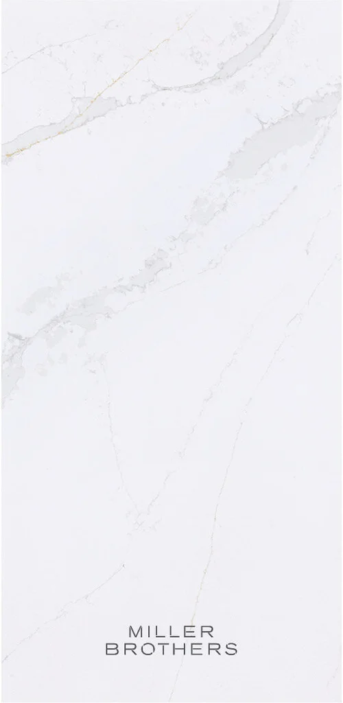 Eternal Calacatta Gold, Silestone Quartz surface available from Miller Brothers Stone