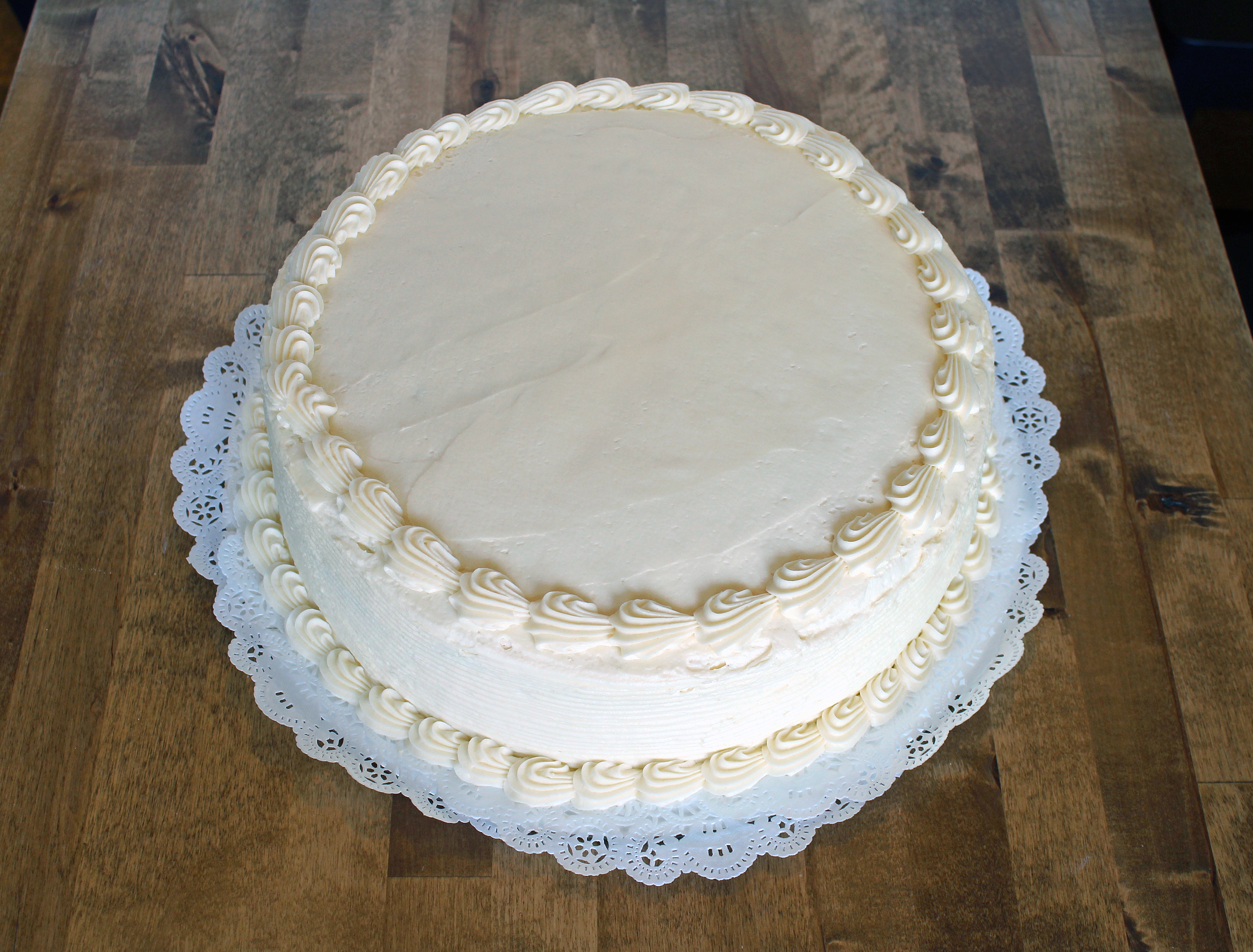 12 in round cake - $37.99 serves 24-26 people