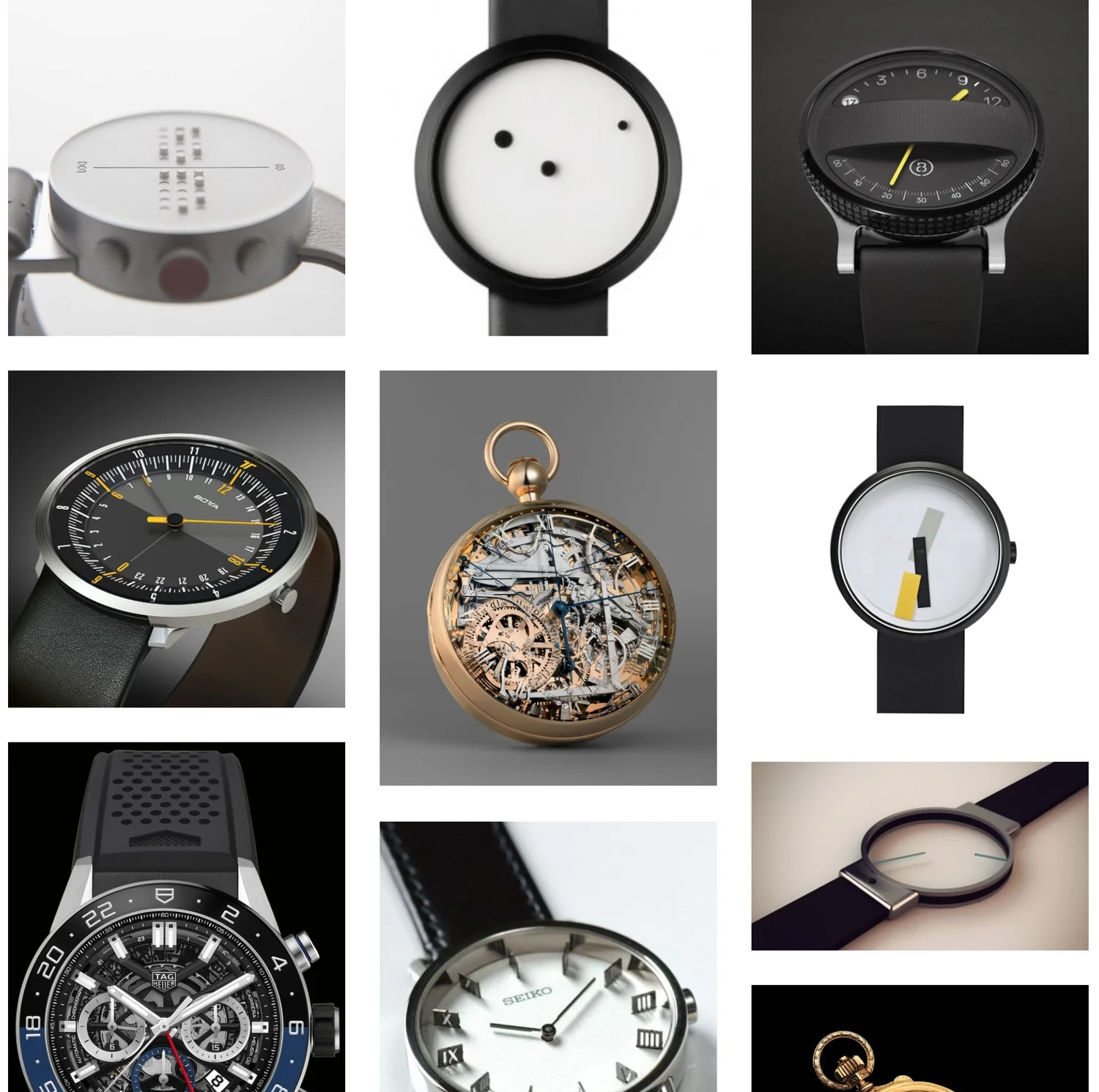 Moodboard of watches
