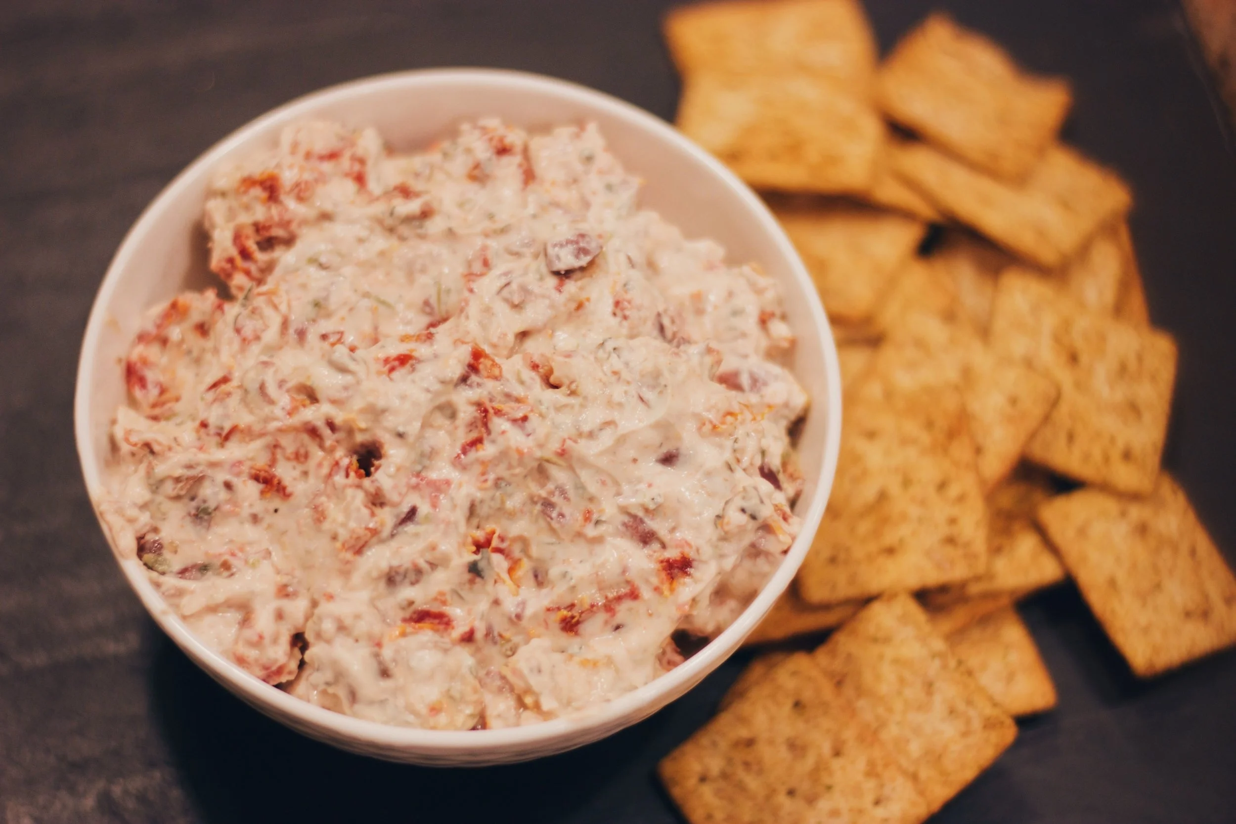 Mediterranean Olive and Sun Dried Tomato Dip 