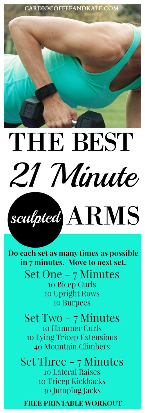 The Best 21 Minute Sculpted Arm Workout - Bis, Tris and Shoulders