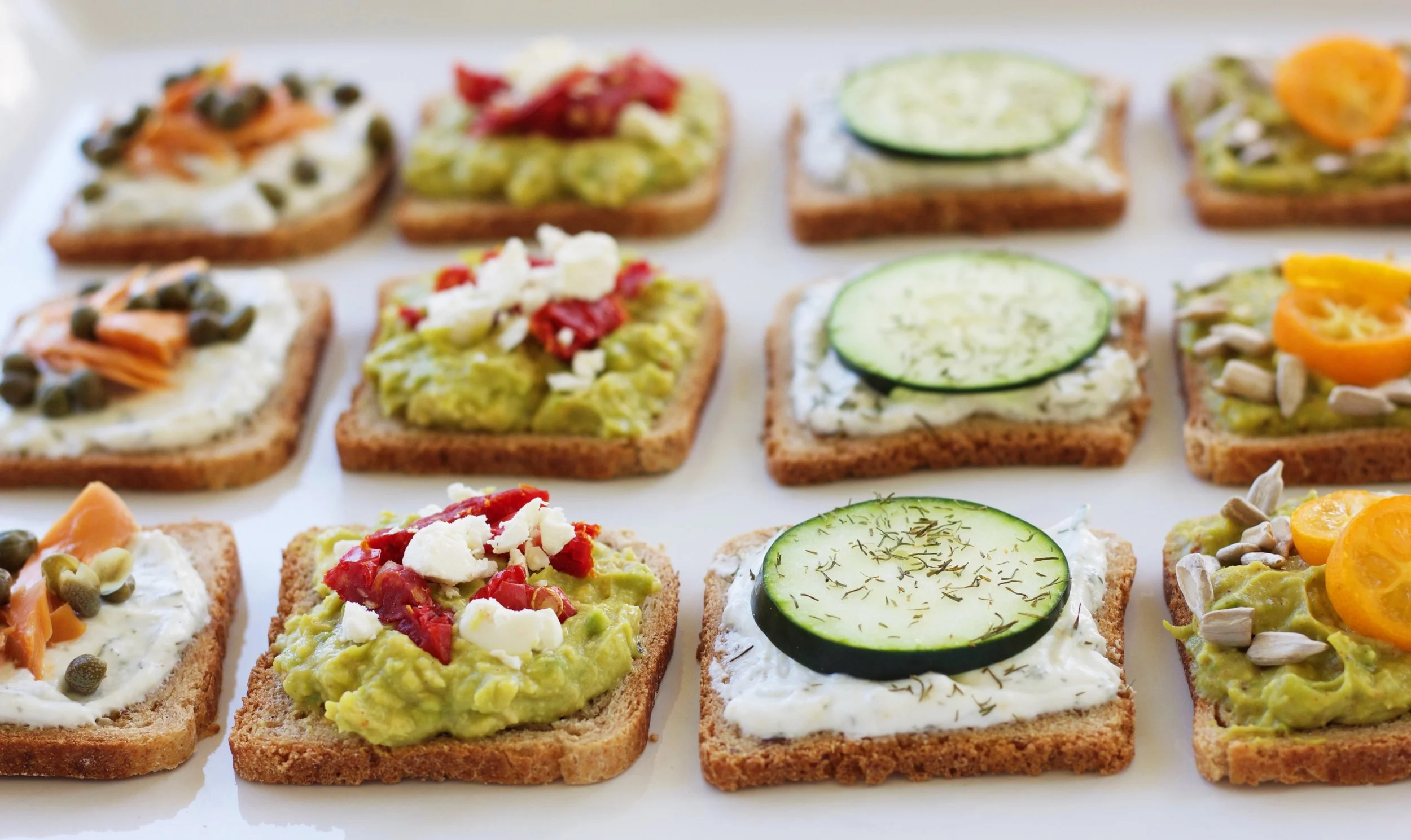 4 Healthy Tea Sandwiches - Perfect for a  Brunch, Shower or Tea Party