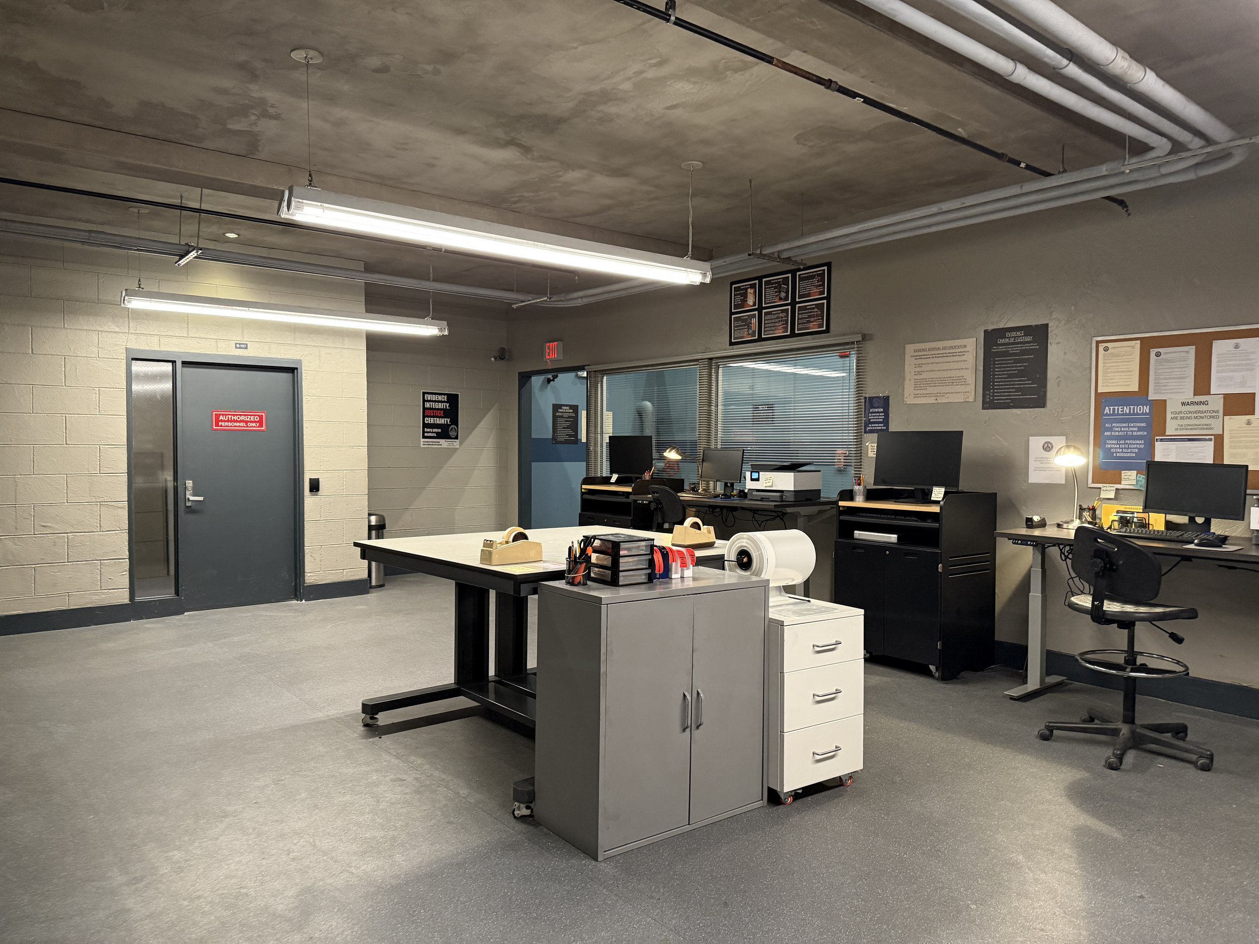  Int. Evidence Room- Stage Build 