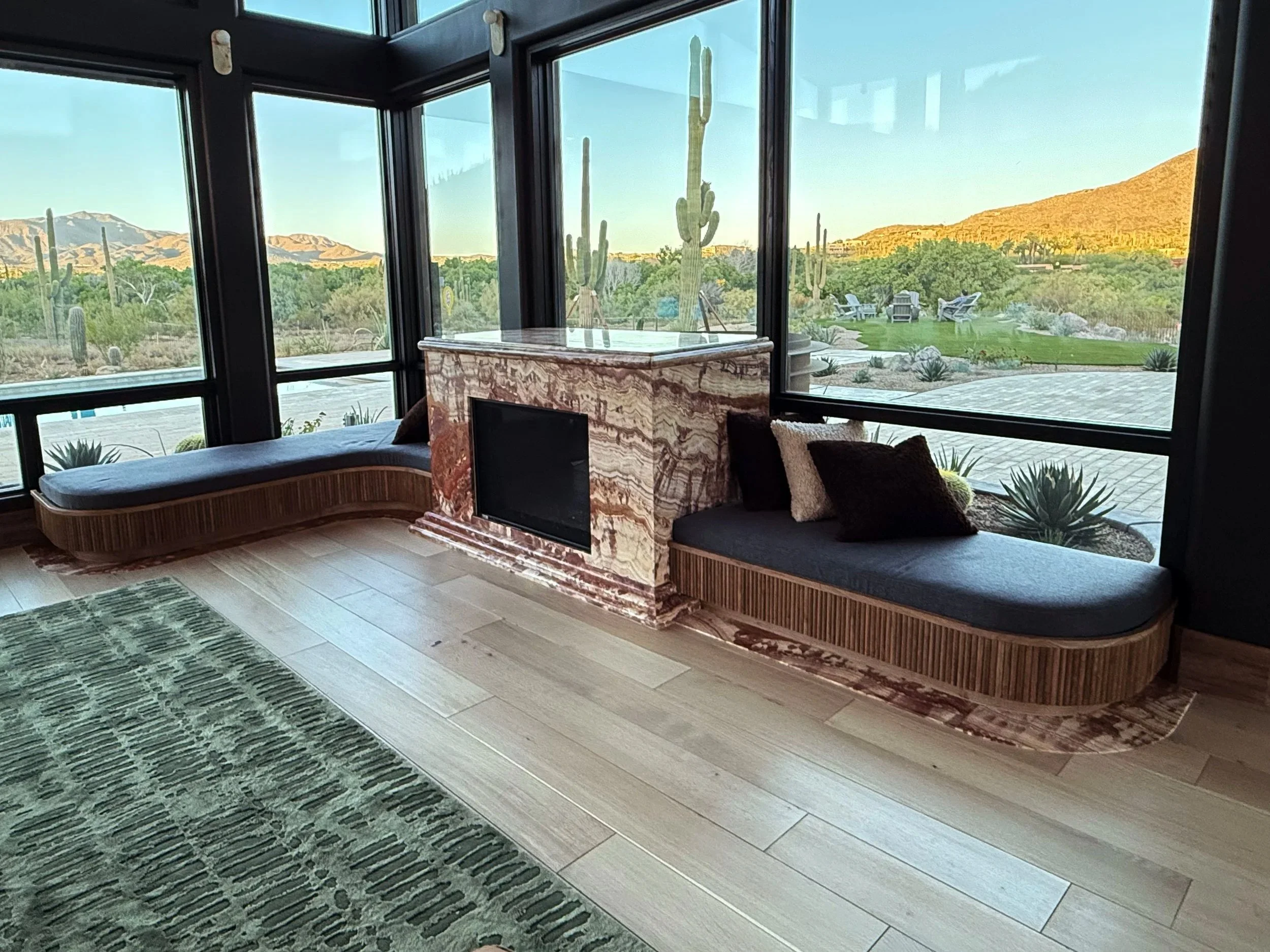  Great Room Fireplace and Custom Seating Area Detail 