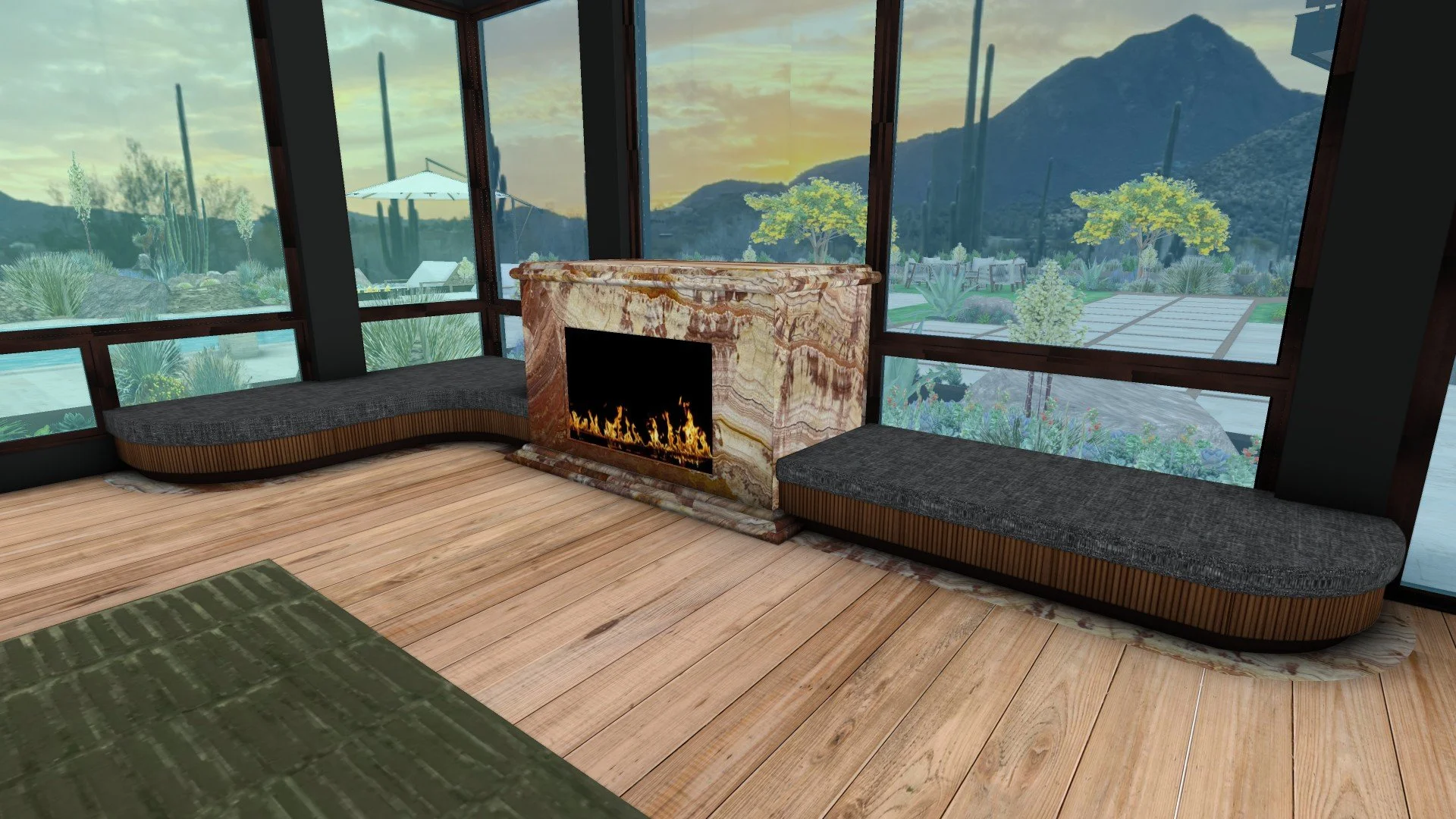  Great Room Fireplace Detail Rendering 
