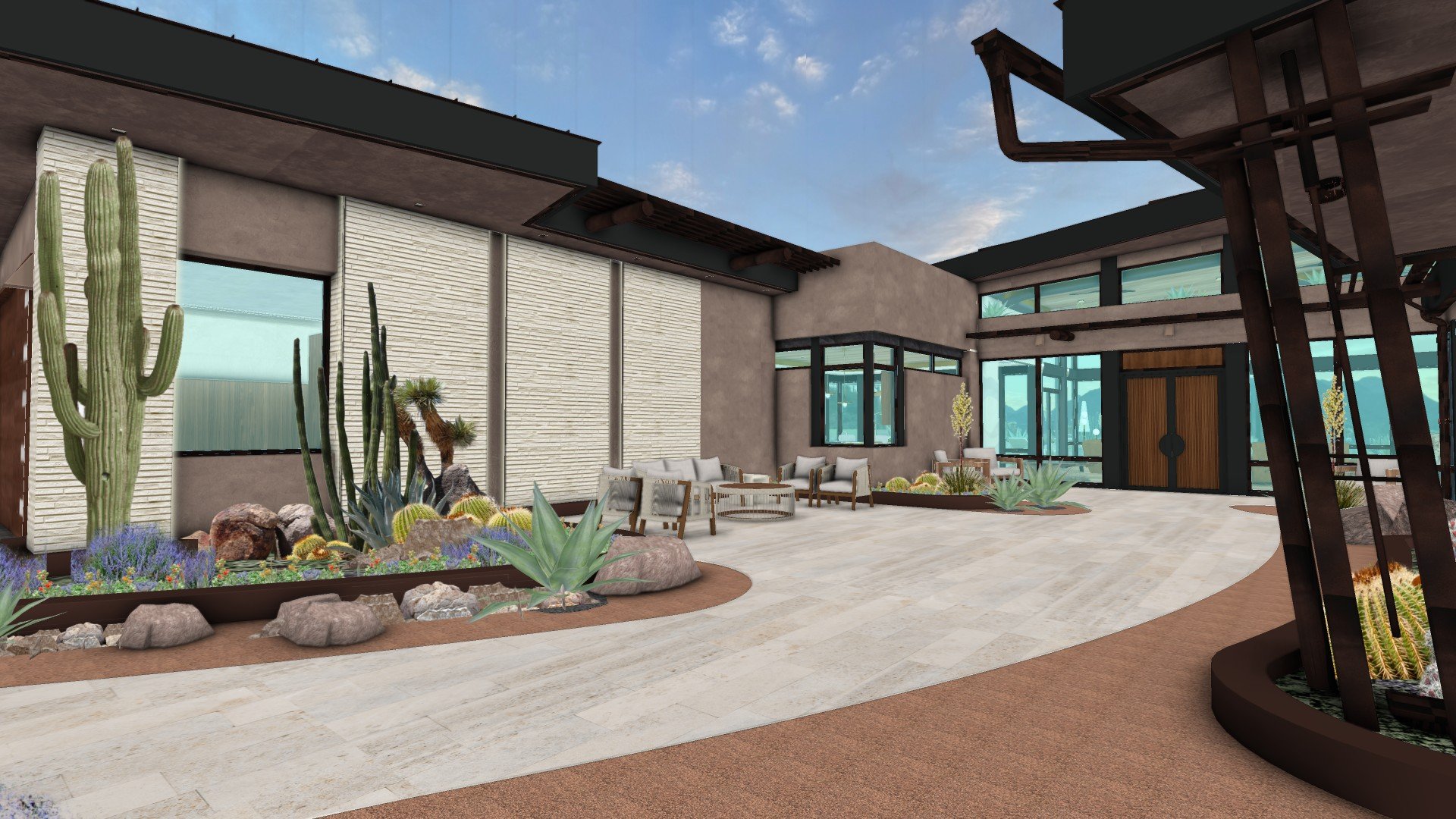  Main Entrance and Front Patio Rendering 