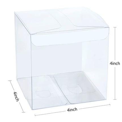 Clear Plastic Box 4”x4”x4”