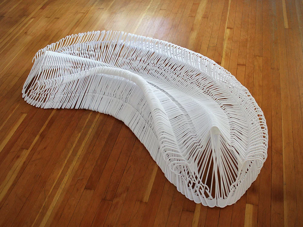 "Fossil", Coat Hangers, Mixed Media, 8' x 2.5' x 2'
