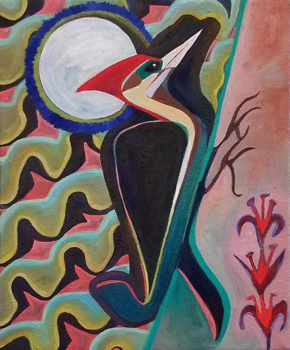 Woodpecker, 8” x 10”, oil, 2018