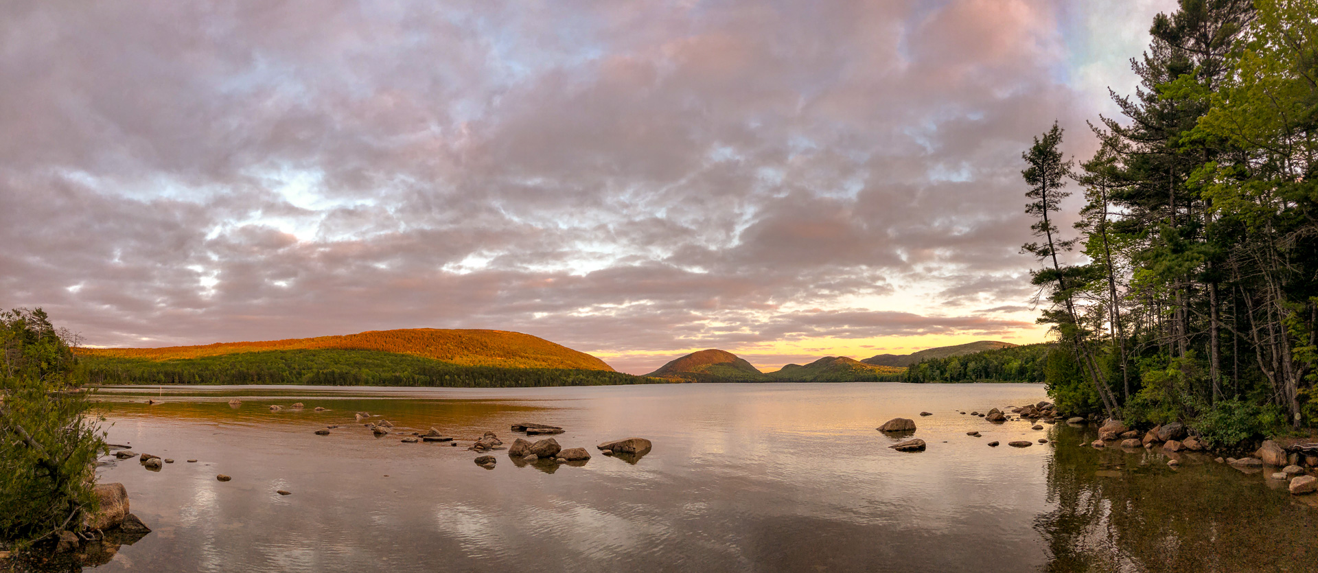  Panorama of Eagle Lake in Acadia National Park, taken with the iPhoneX 