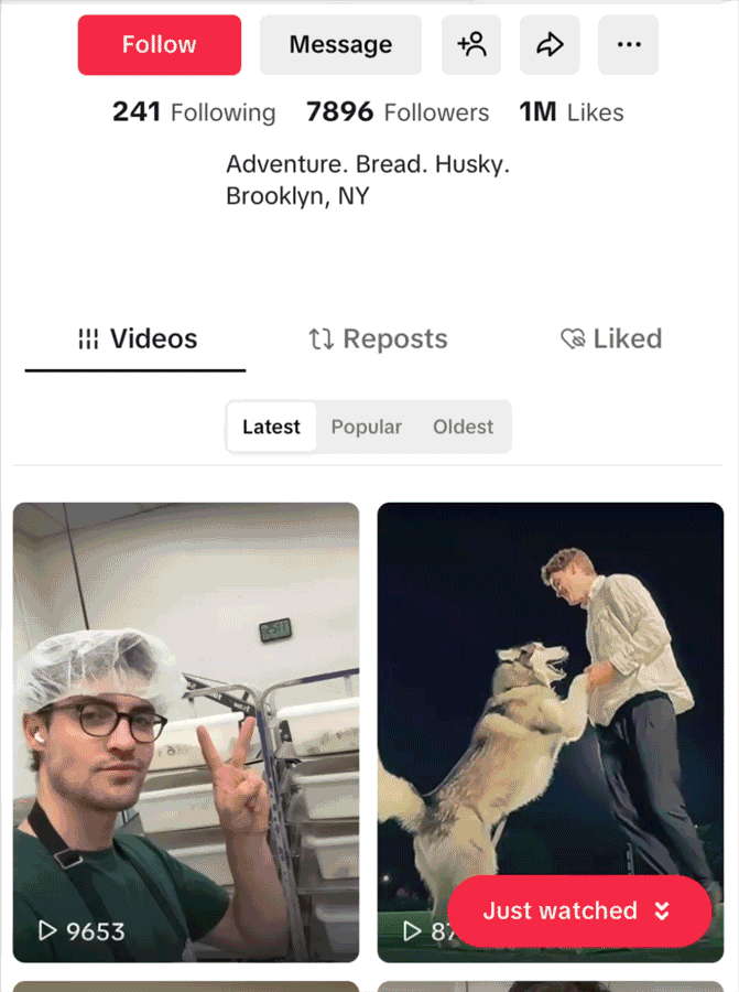 Howling Bread TikTok 1 Million Views Alex O'Neill