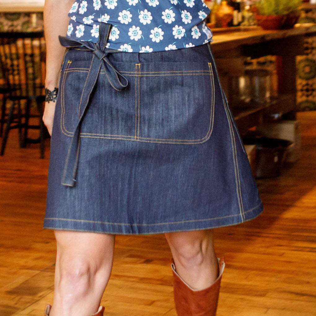 raw denim skirt