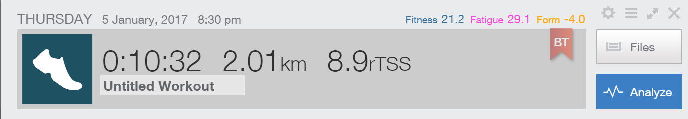 2km TT before training: 10:32.