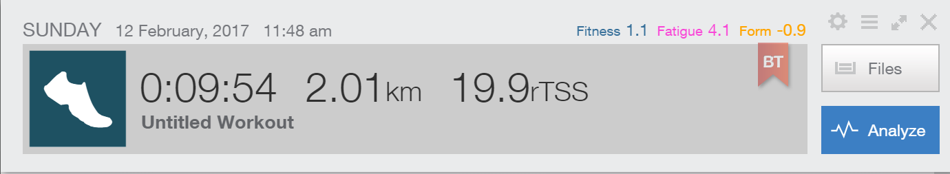 2km TT after training: 9:54