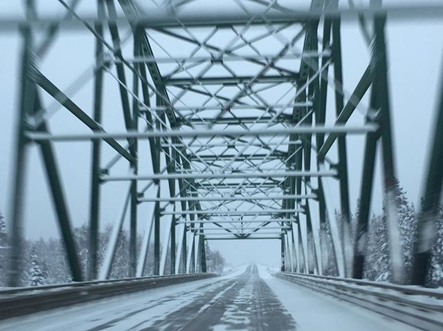 Rivers and roads and steel and snow. #alaska #winterwonderland #wanderlust #travel #momentsbeforezerovisibility