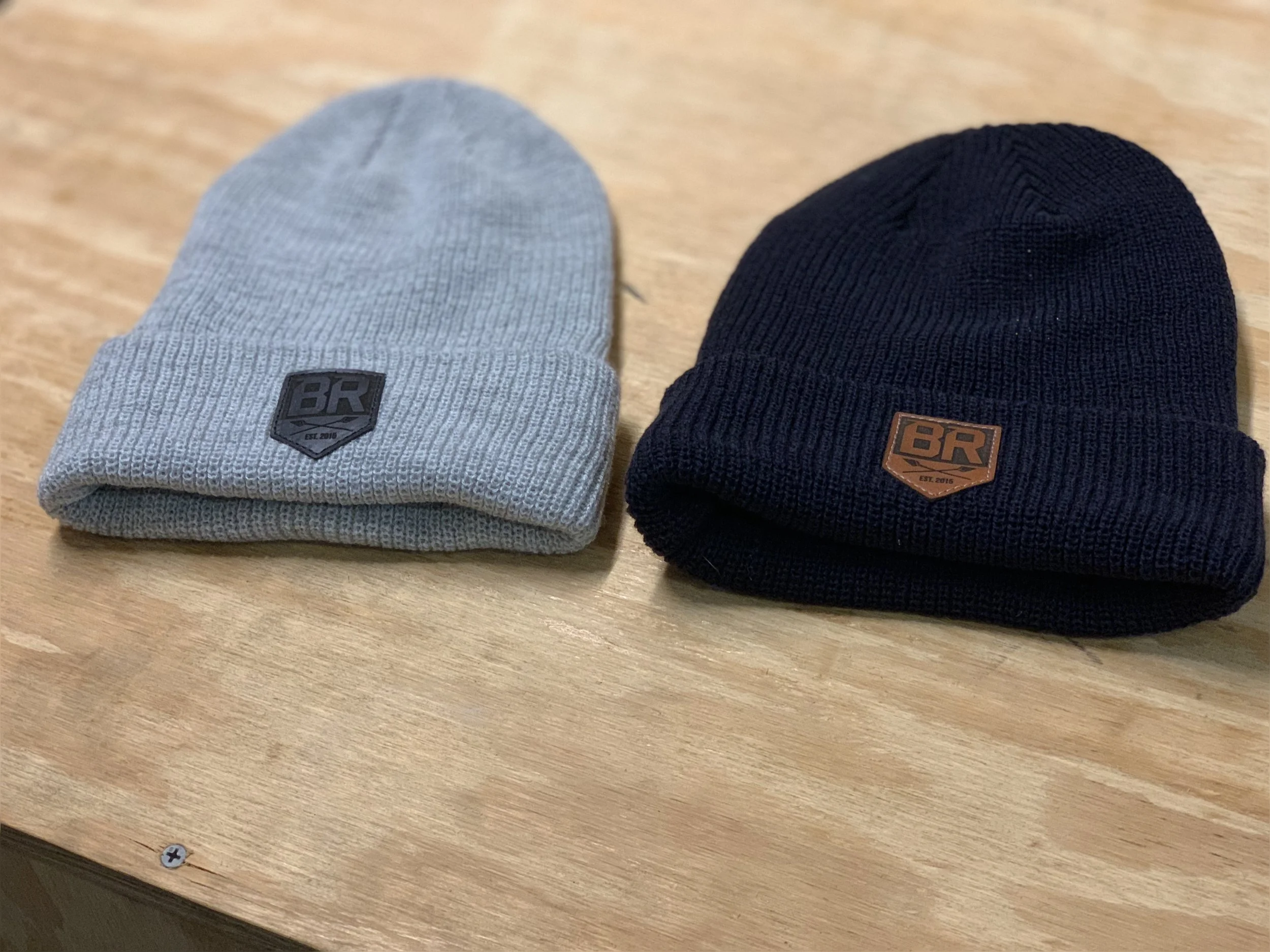 Shiel Leather patch Beanie