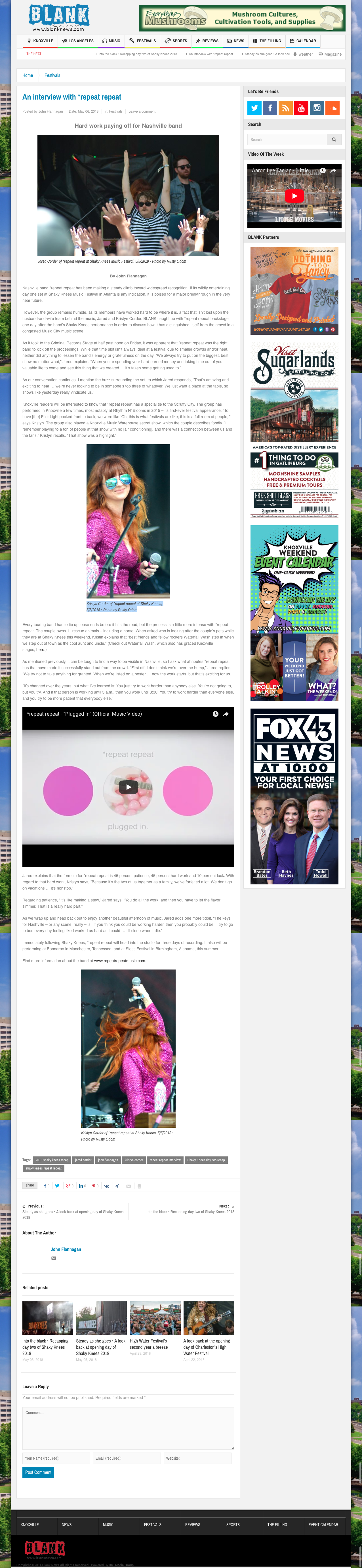 An interview with repeat repeat Blank Newspaper Shaky Knees.png