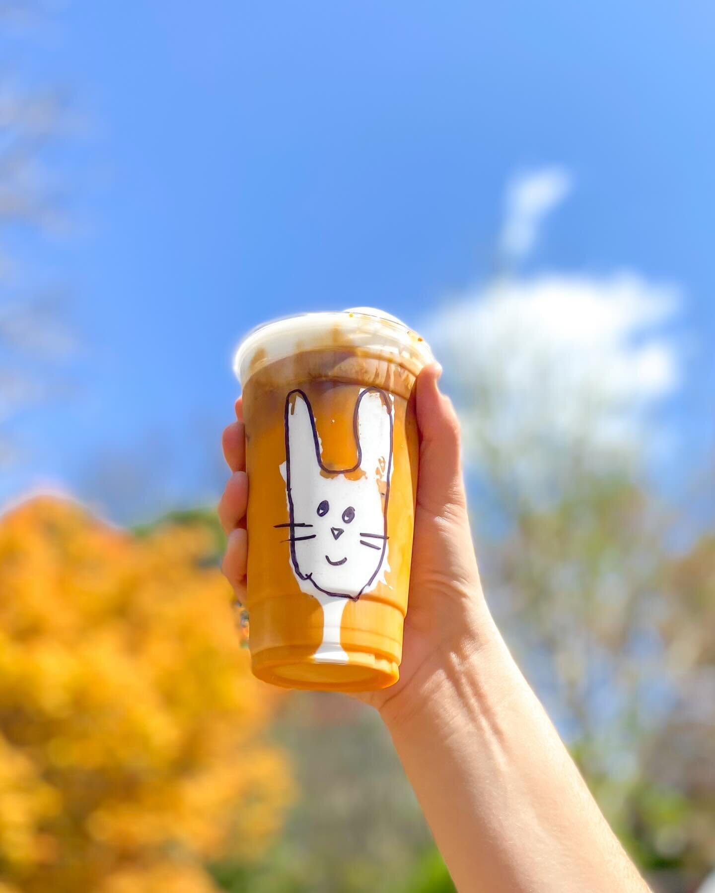 For this weekend only we will be selling our carrot cake latte in a yummy marshmallow bunny cup 🐰 🥕🐰🥕🐰