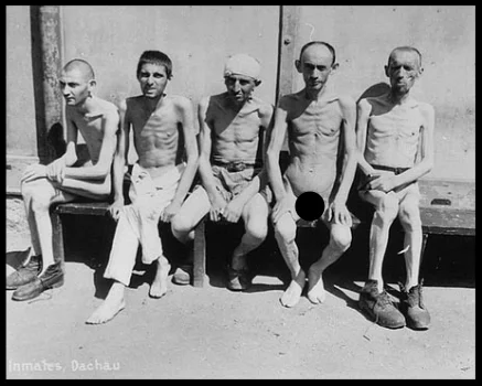 Concentration camp prisoners at Dachau.