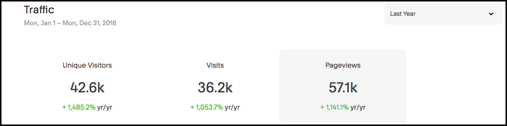 Website stats from Jan. 1 - Dec. 31 2018.