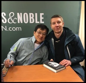 With Jackie Chan at a book signing event in NYC.