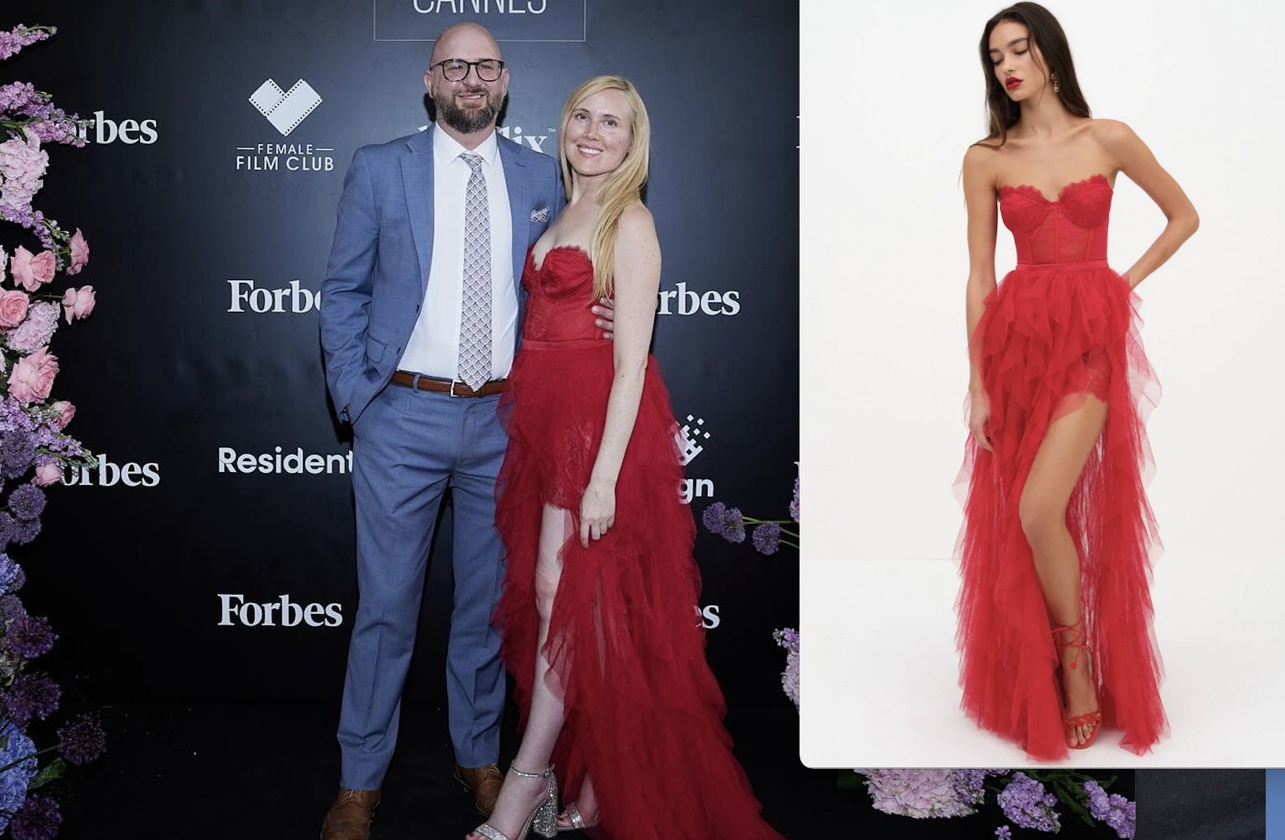 In my For Love & Lemons gown at the Female Film Club soirée at Cannes Film Festival.