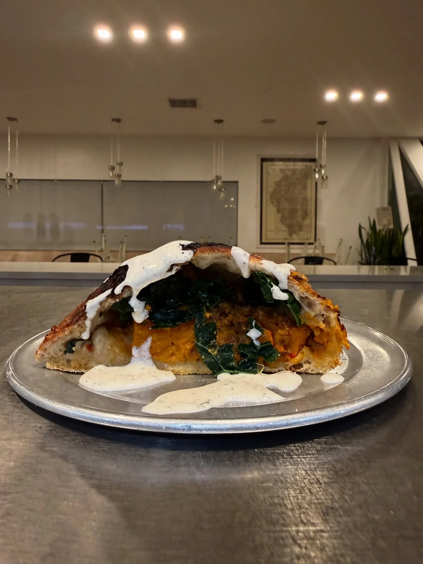 Yes we&rsquo;re open Halloween!! 

Come try our calzone special this weekend (Friday - Sunday): 

Fall-ow The Leader: carrot romesco, kabocha squash, @thebehive sausage crumbles, Parmesan and kale. $25

Served with a side of za&rsquo;atar ranch. 

Av