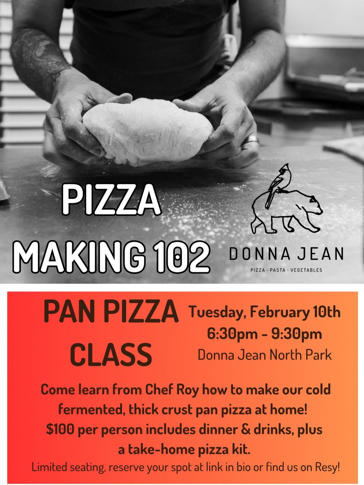 Our Valentine&rsquo;s Pizza Making Class is 2 weeks away and we have 6 seats left! Reserve your seat and check &ldquo;quality time w/ loved one&rdquo; off the list ❤️🍕🍷

🔗 in bio