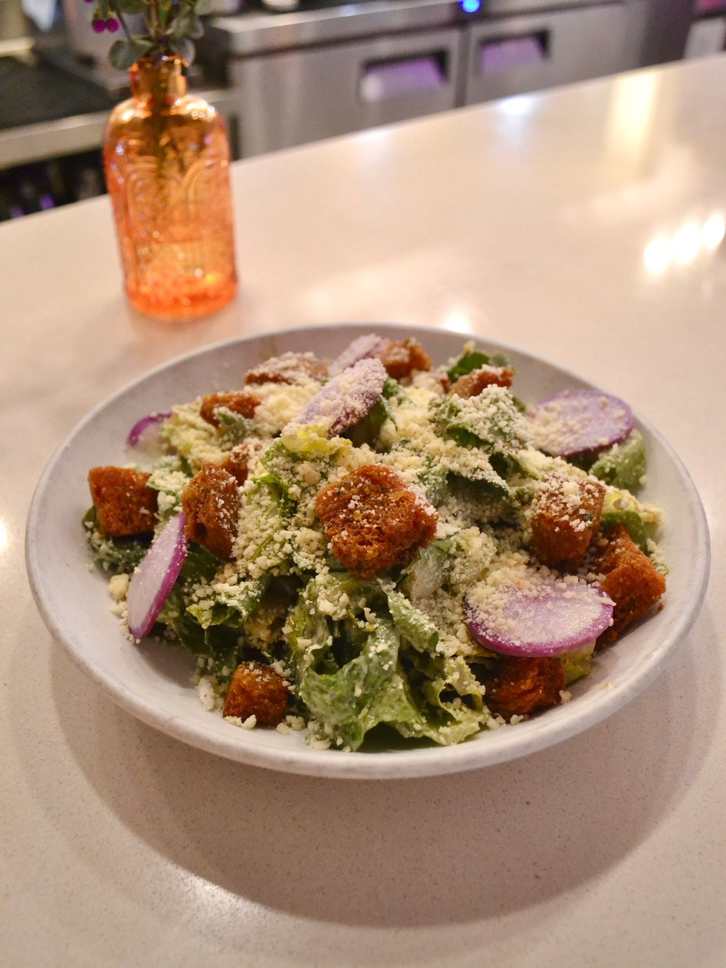 The Caesar. One of our longest standing menu items (with the Hot Shrooms and Cast Iron Mac). If you&rsquo;ve tried it, you know. Crisp &amp; classic! We never get tired of this salad. #donnajeansd