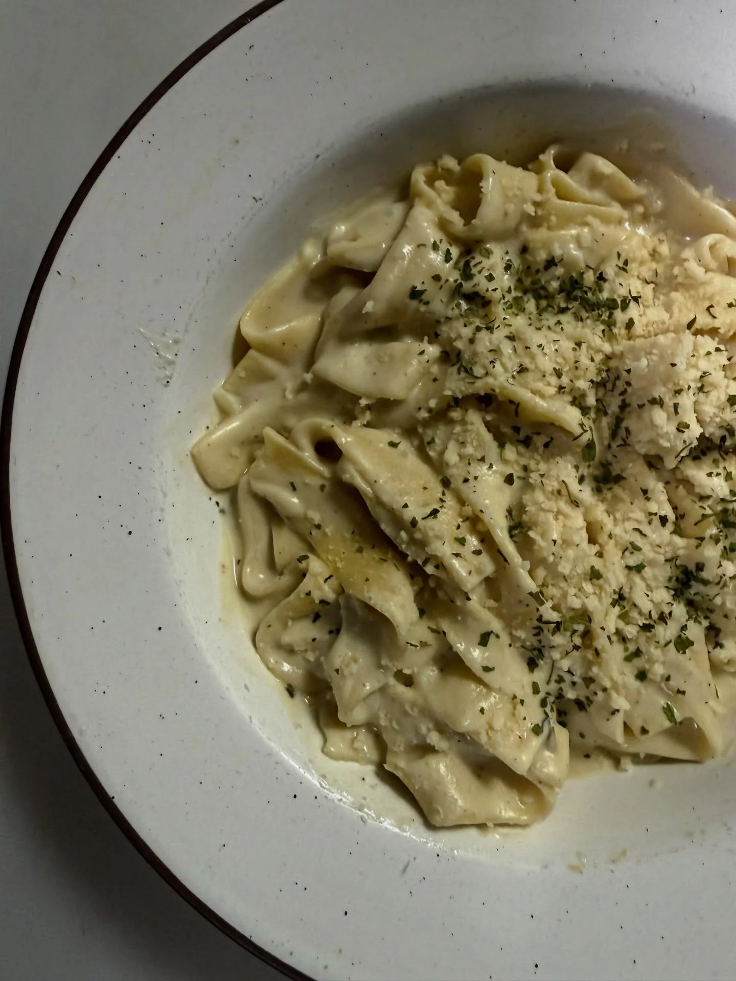 We&rsquo;ve officially outdone ourselves 😍

Come try our new Fettuccine Alfredo this weekend .. handmade fettuccine, cashew cauliflower Alfredo, Parmesan, parsley. 🥳 

Add @liveabbots chick&rsquo;n for $5