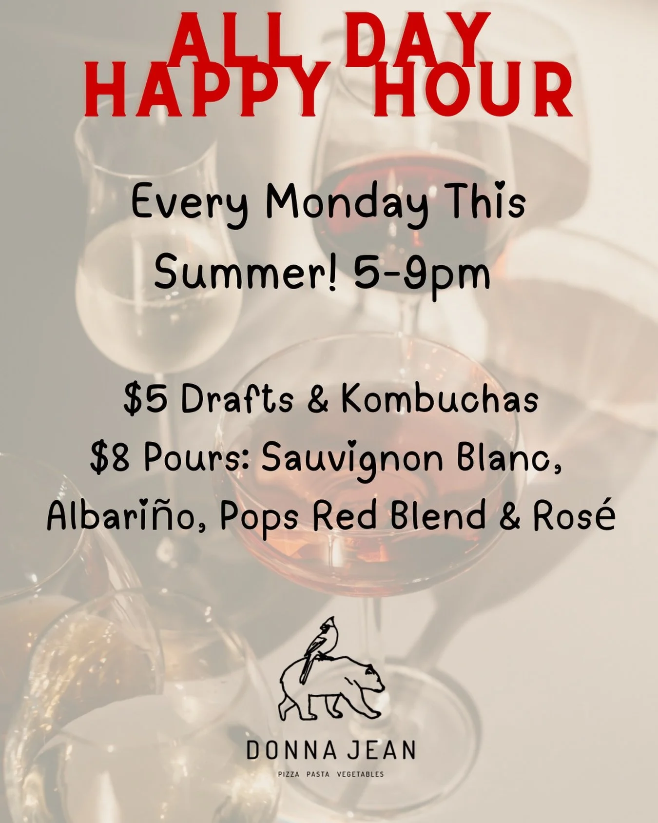 Our all day happy hour continues tonight 🥂

Come see us in north park from 5-9pm