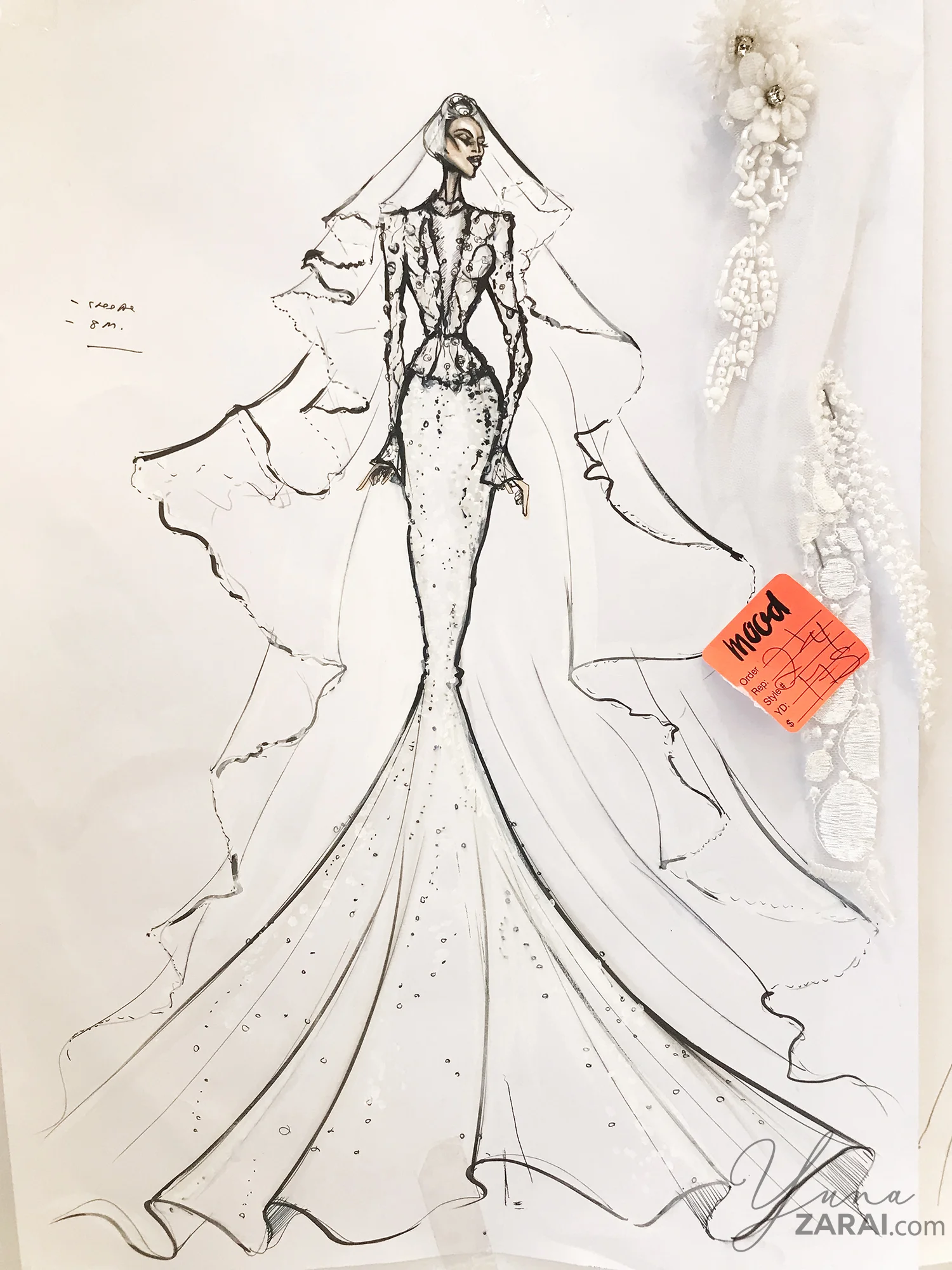 Hatta's sketch of the Akad dress.