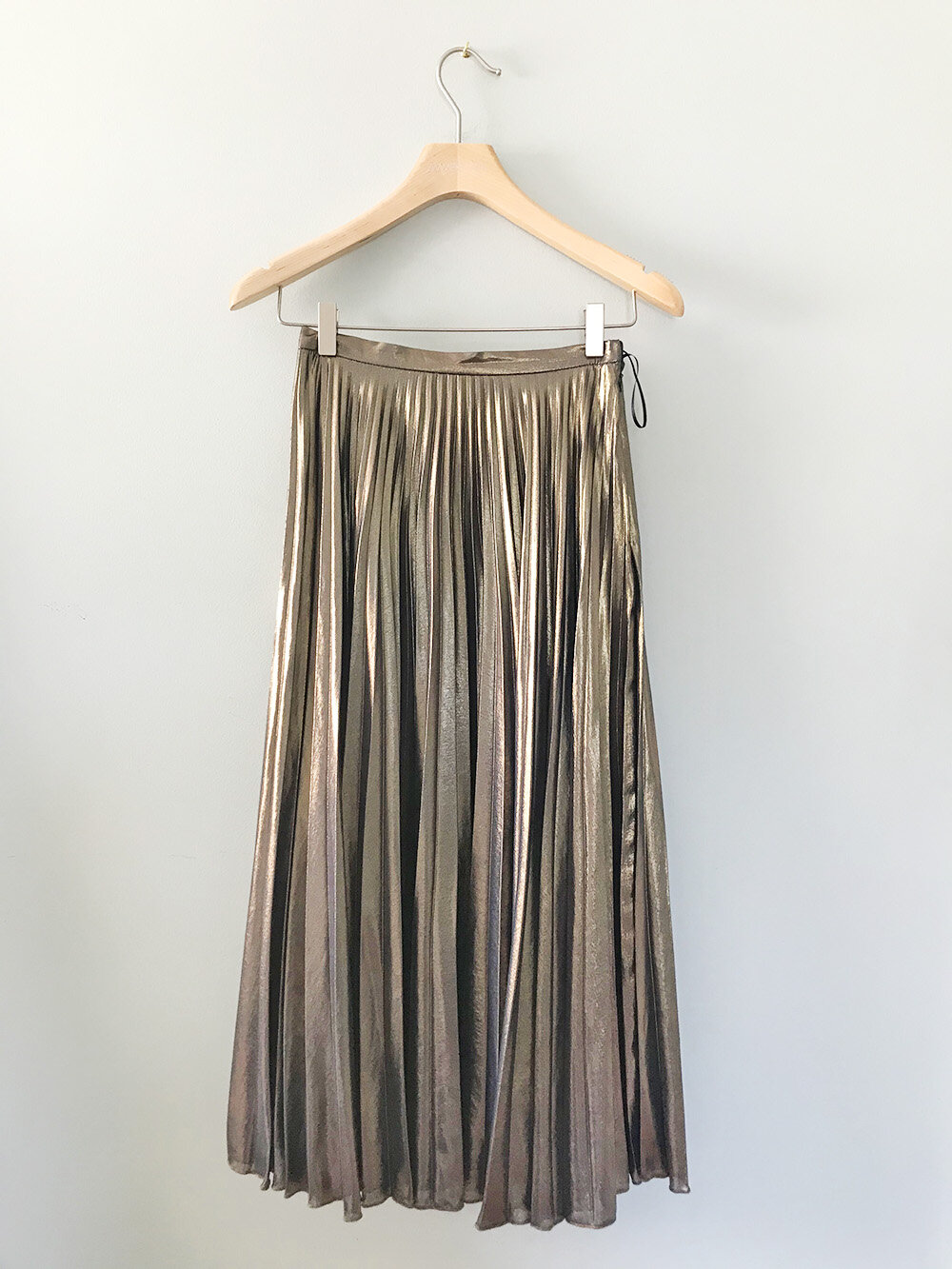 Pleated Gold Lamé Skirt