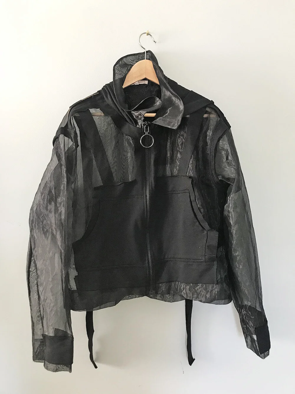Organza black oversized jacket