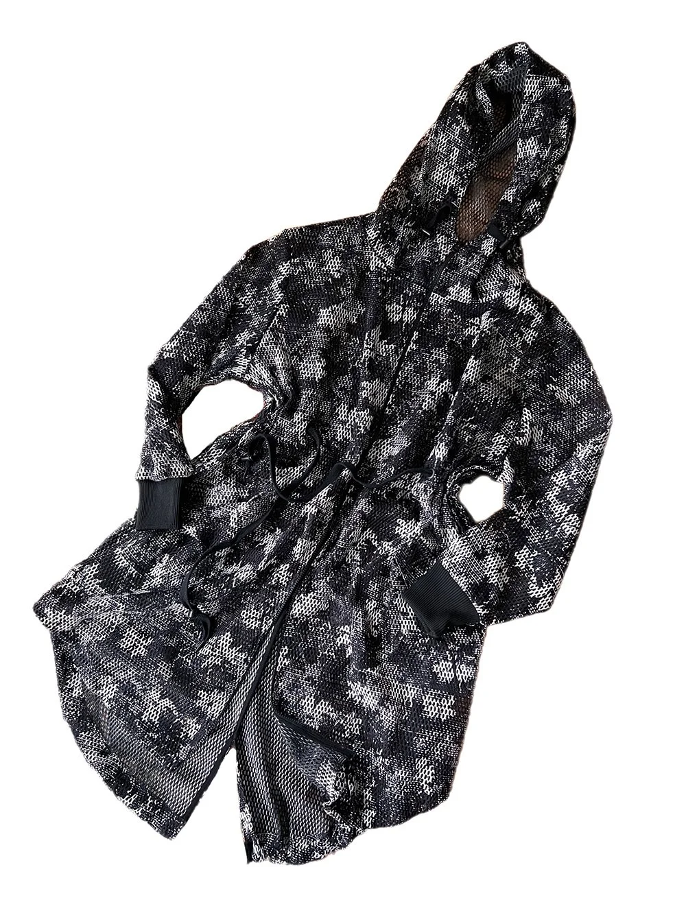 Oversized Mesh Long Parka