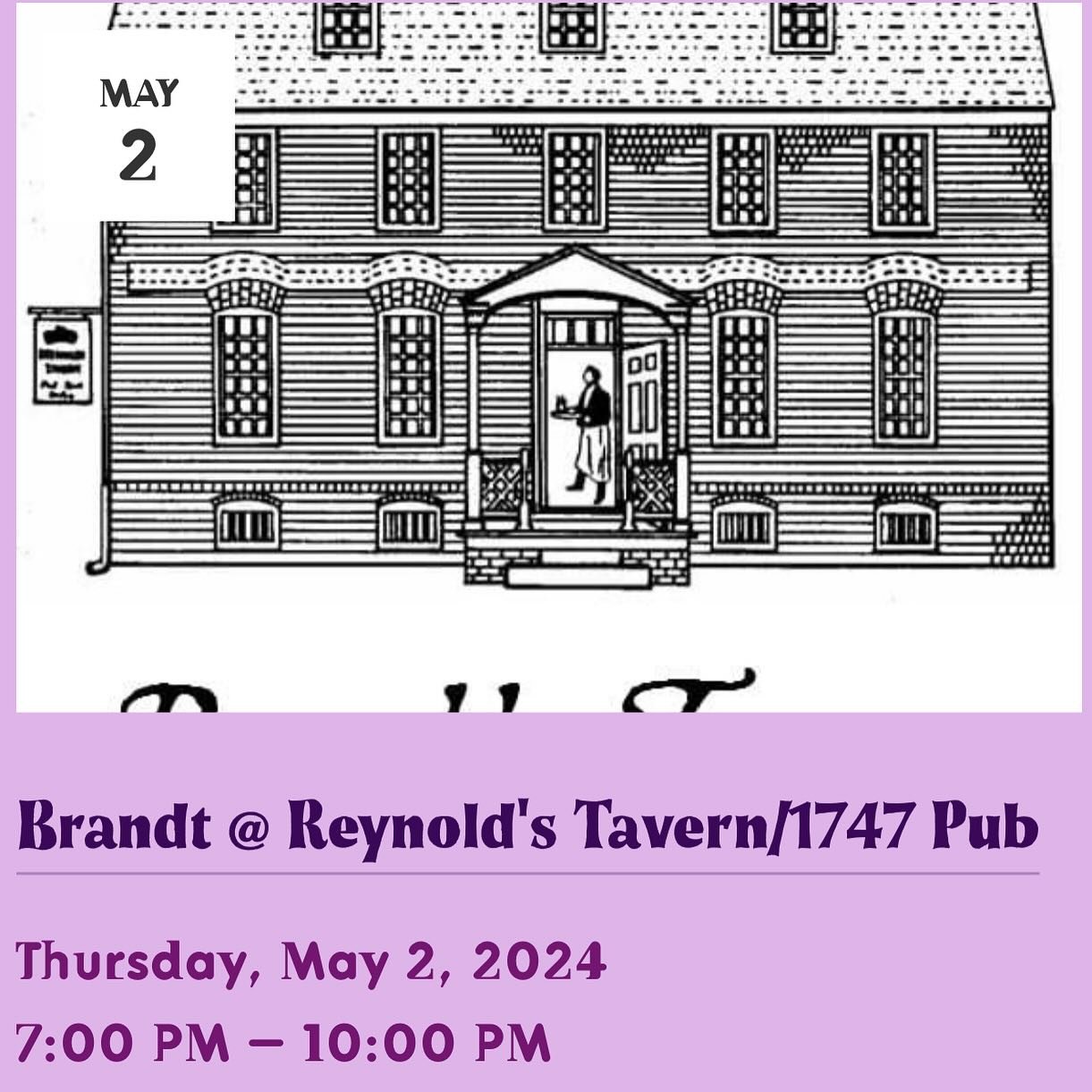 Weekend gigs&hellip;
Th 5/2 @reynoldstavern1747pub 7-10pm

F 5/3 @thewestinannapolis w/ @daniellaknight13 @tigerlily_music 6pm

Sat 5/4 @invernessbrewing 4-8pm

Sun 5/5 @fedhousebar outside 2-6pm

☮️💜🙏🏼
Brandt@ShamanWolfcat.com

@beeprbuzz @jammin