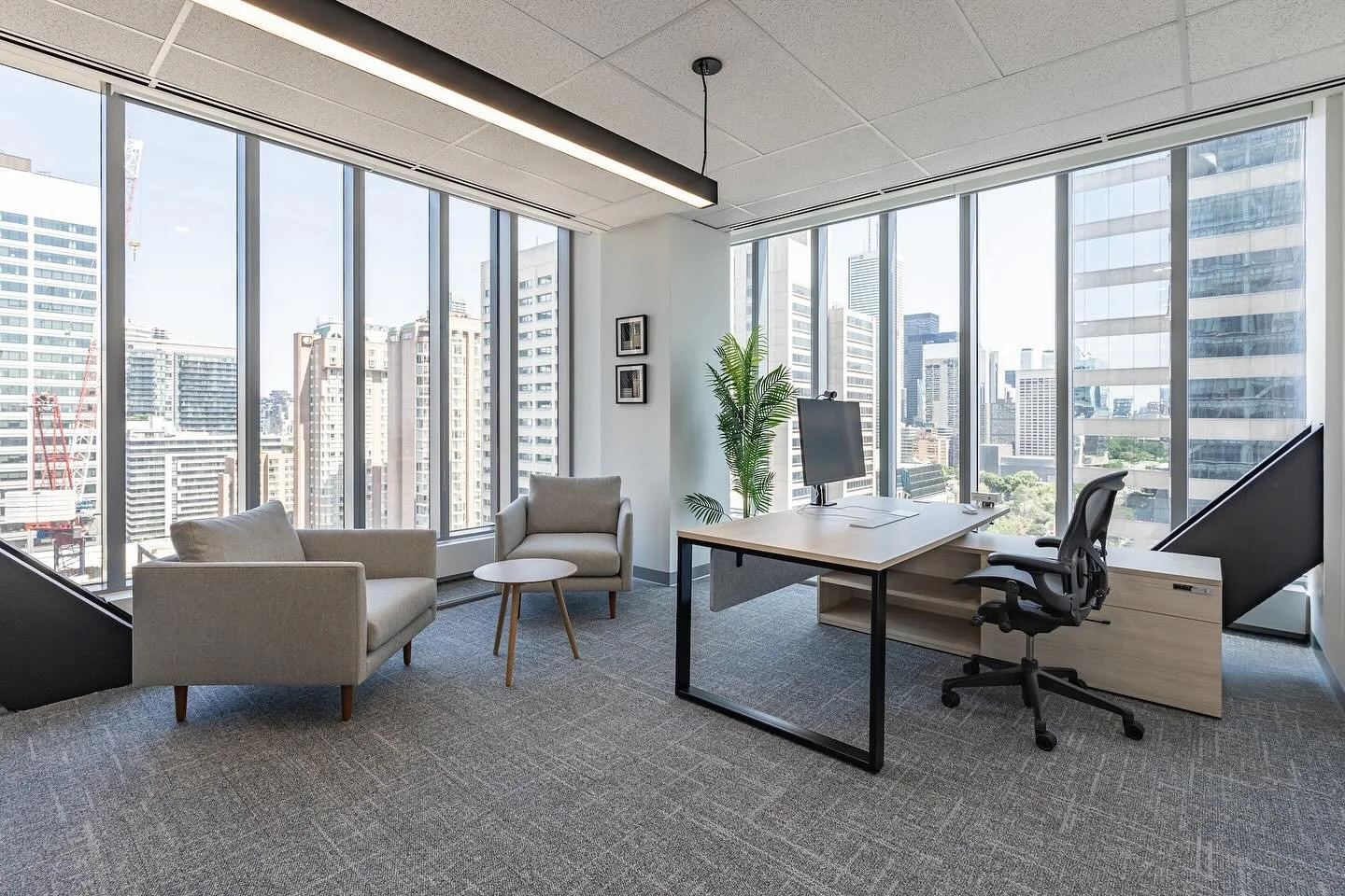 Sometimes clients don&rsquo;t need a full office build-out. For Deep Genomics we refreshed the finishes, and made changes in key areas for a more effective floor plan. Here is an old unused meeting room transformed into an executive office, at a reas