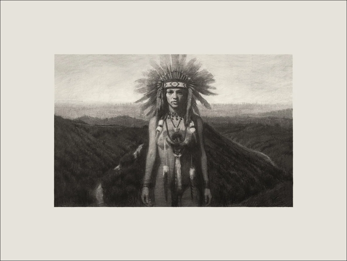 Durga , 7 1/2 inch x 12 inch image with 2 1/2 inch boarder, $200