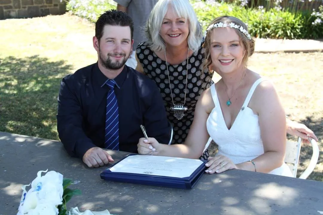 Melissa and Daniel with just their nearest and dearest