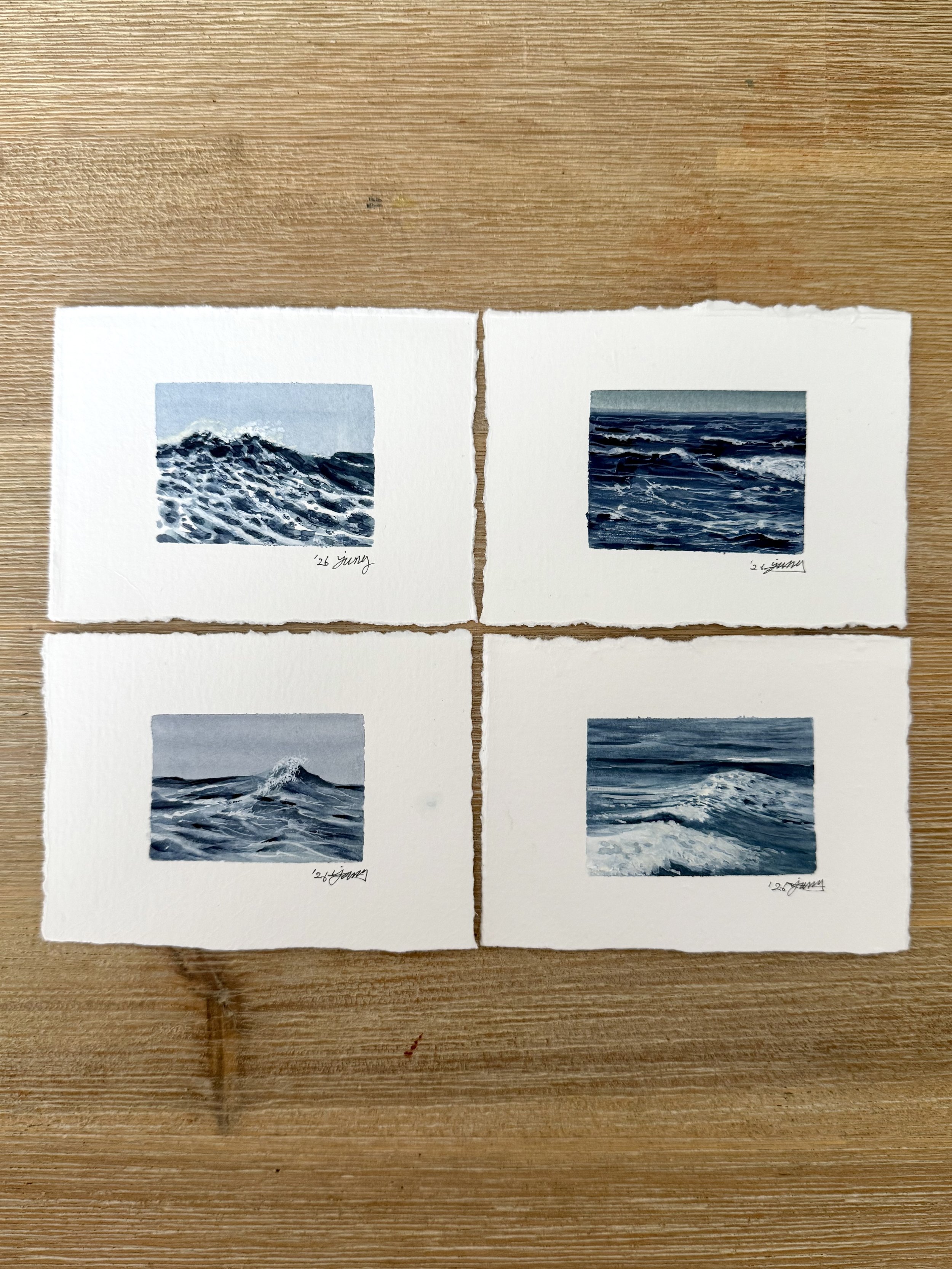 4 Mini Ocean Paintings