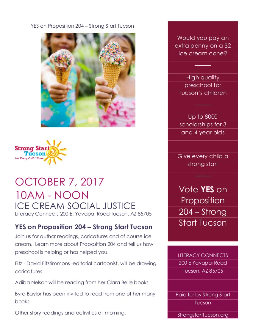 Strong Start Tucson Ice Cream Social & Storytime