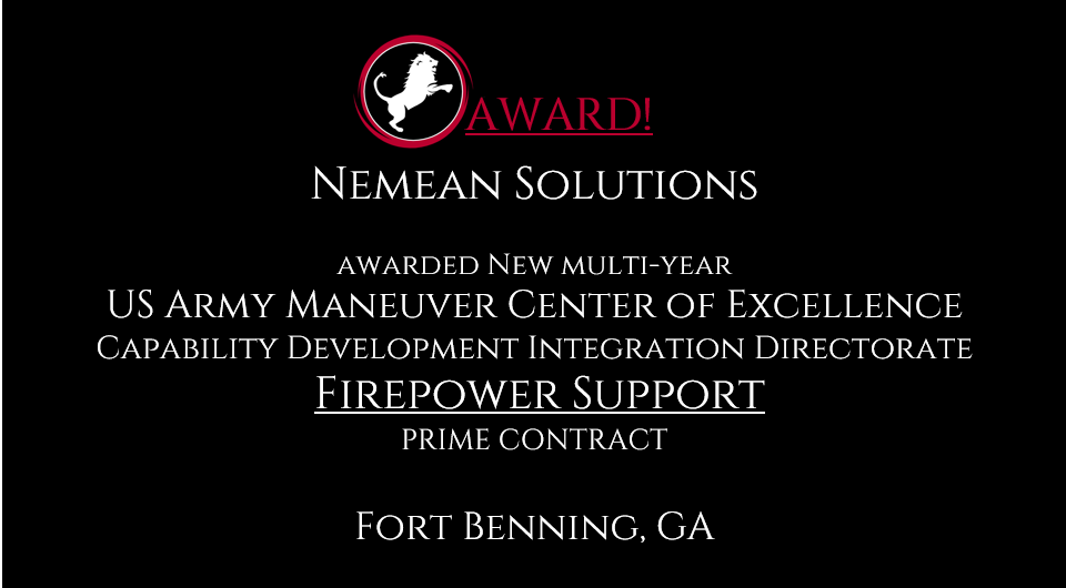Nemean Solutions Awarded Prime Contract at Fort Benning, GA