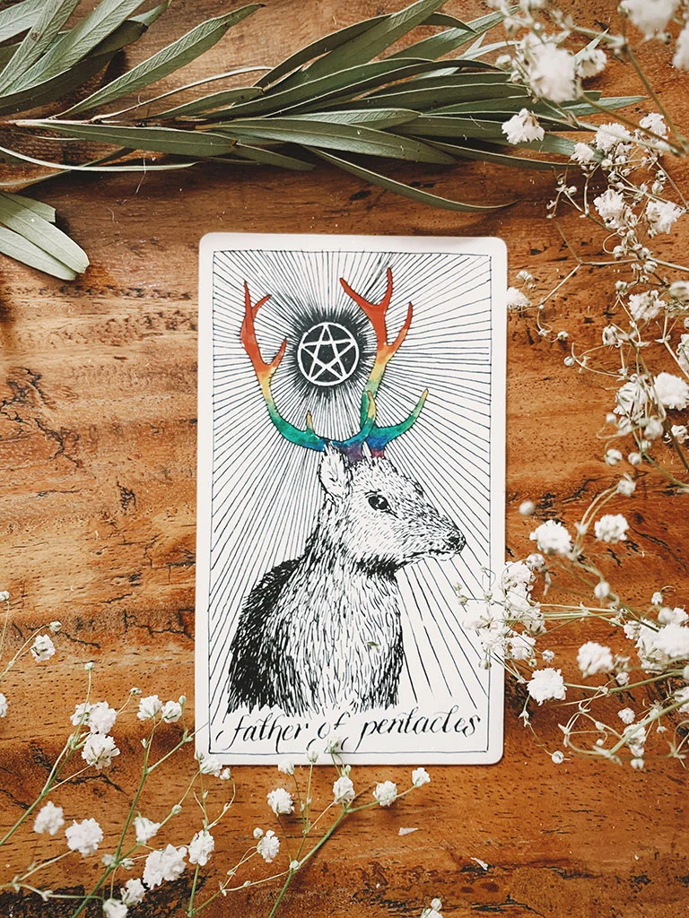 Father of Pentacles Card by The Wild Unknown