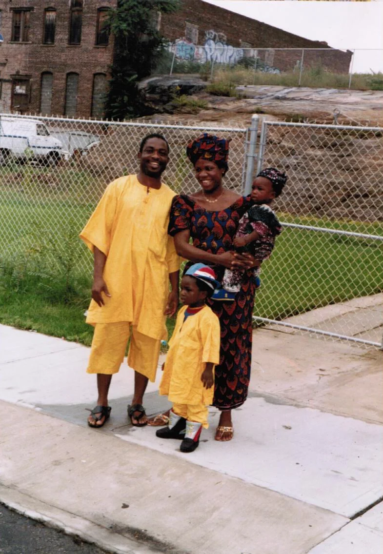 Picture of my parents, sister, and I during our early years in the South Bronx. My dad is proudly rocking the open-toe African dad sandals straight from Nigeria.