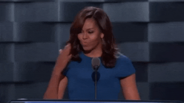 When you’re at the 2016 Democratic National Convention and folks think you’re saying hi, but you’re secretly kissing err’body good bye because you can’t wait to leave the White House.